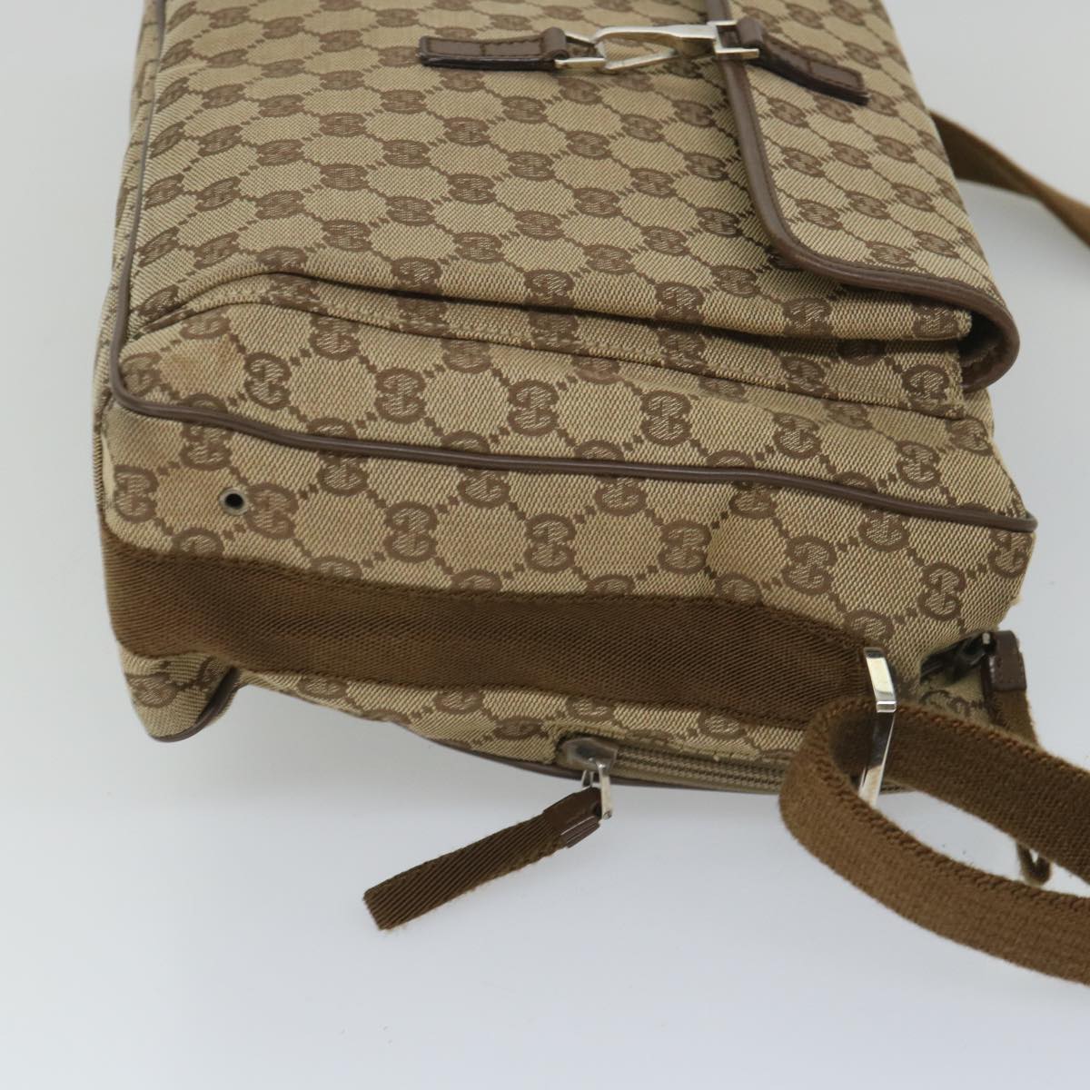 GUCCI GG Canvas Shoulder Bag Beige 90474 213532 Auth ac2380