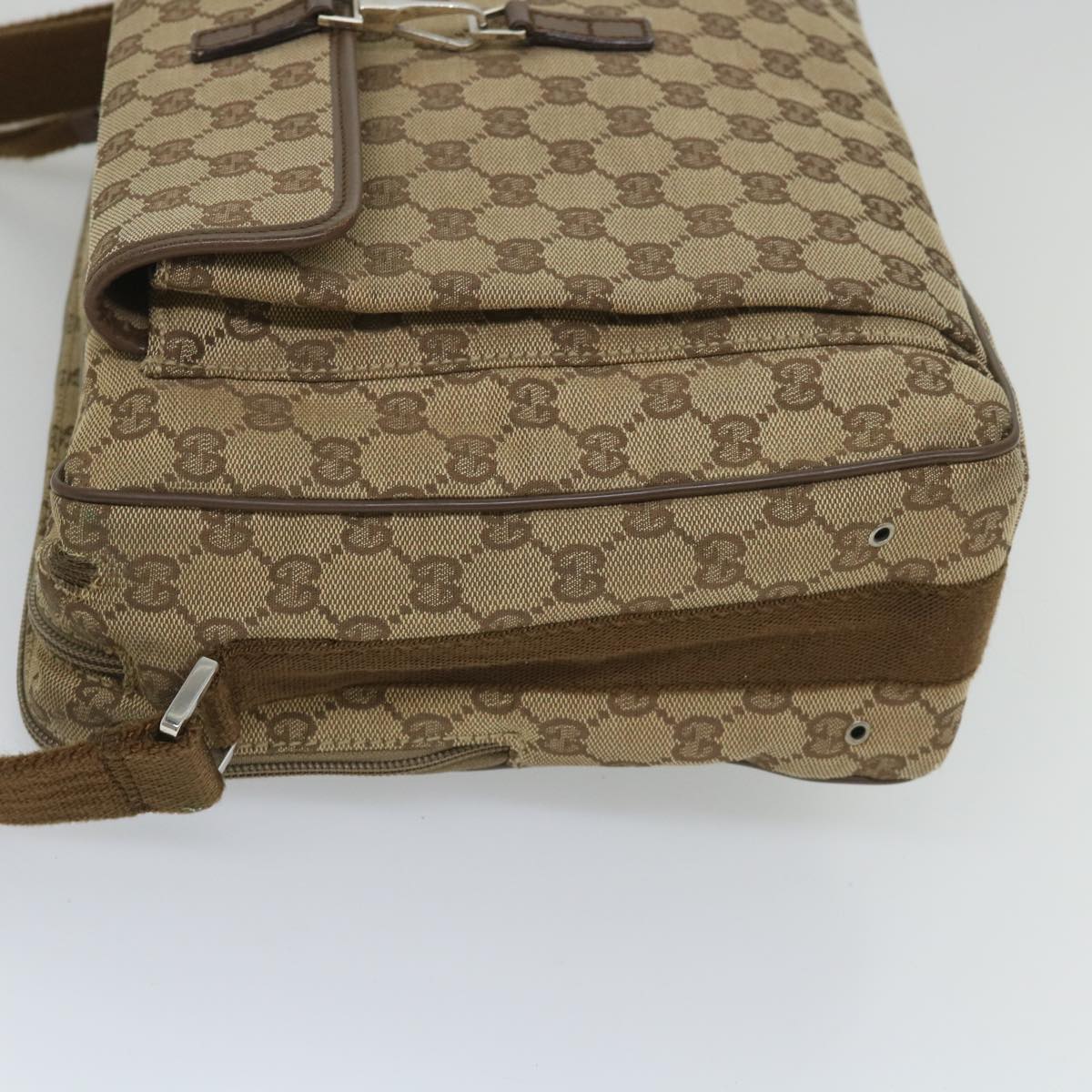 GUCCI GG Canvas Shoulder Bag Beige 90474 213532 Auth ac2380