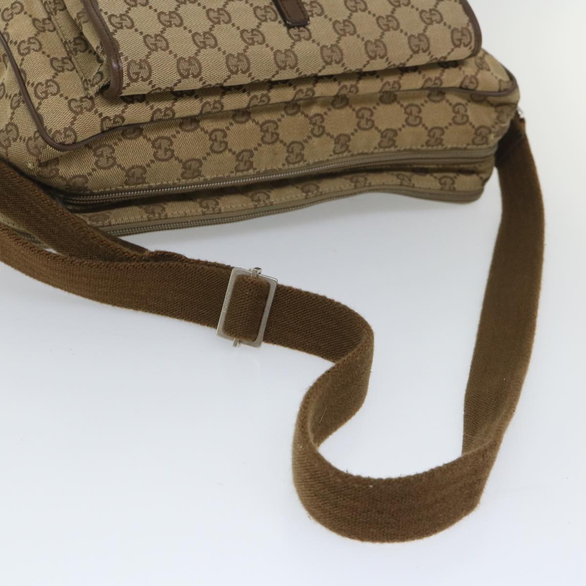 GUCCI GG Canvas Shoulder Bag Beige 90474 213532 Auth ac2380