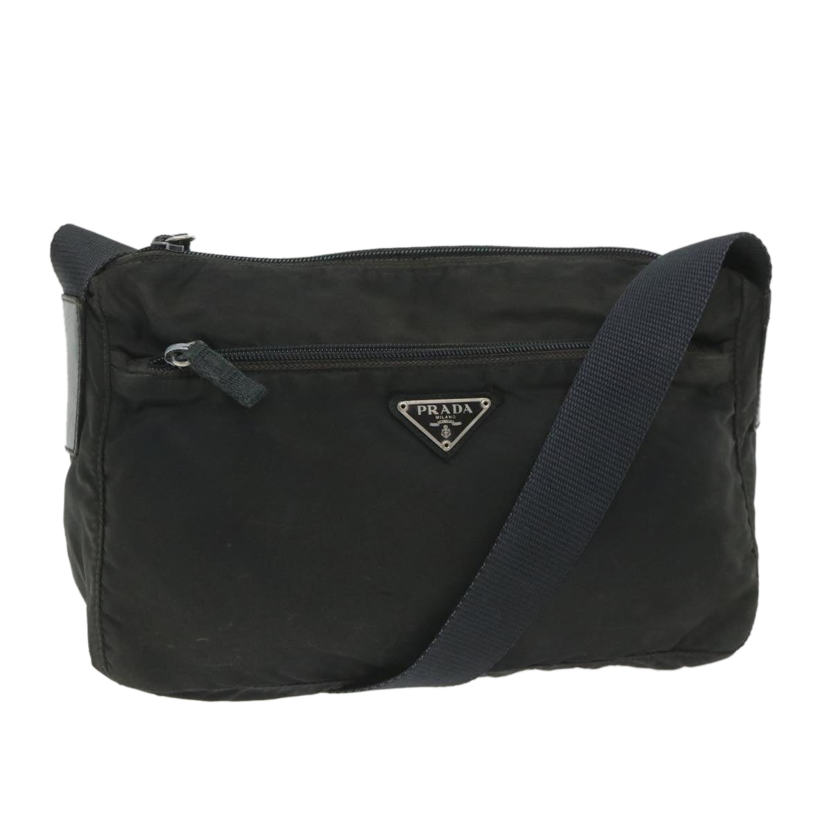 PRADA Shoulder Bag Nylon Black Auth ac2383