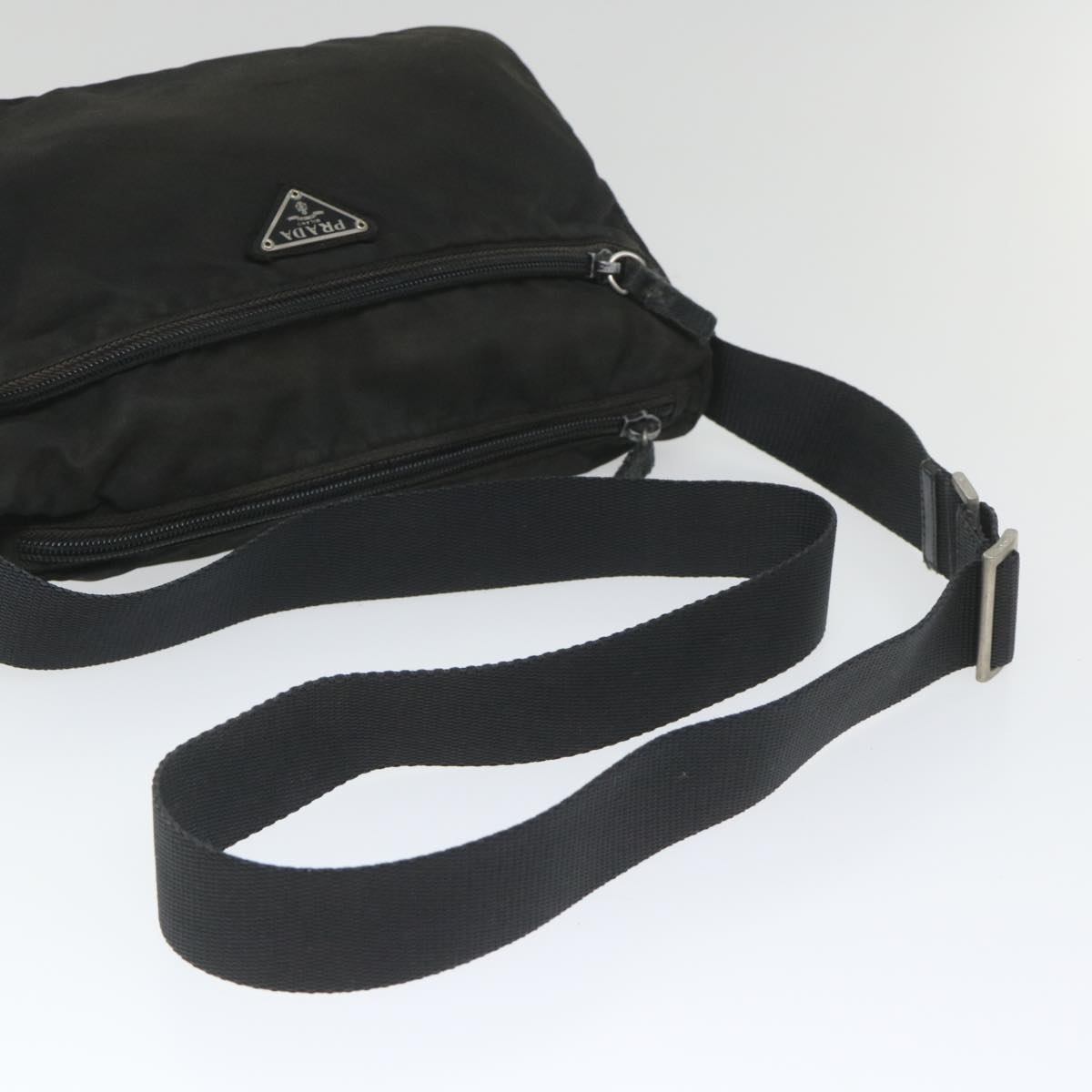 PRADA Shoulder Bag Nylon Black Auth ac2383