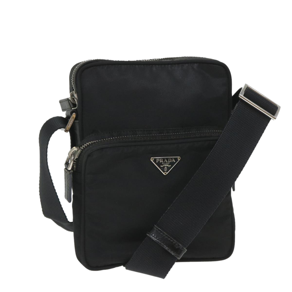 PRADA Shoulder Bag Nylon Black Auth ac2392