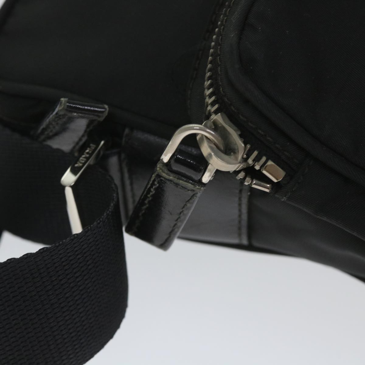 PRADA Shoulder Bag Nylon Black Auth ac2392