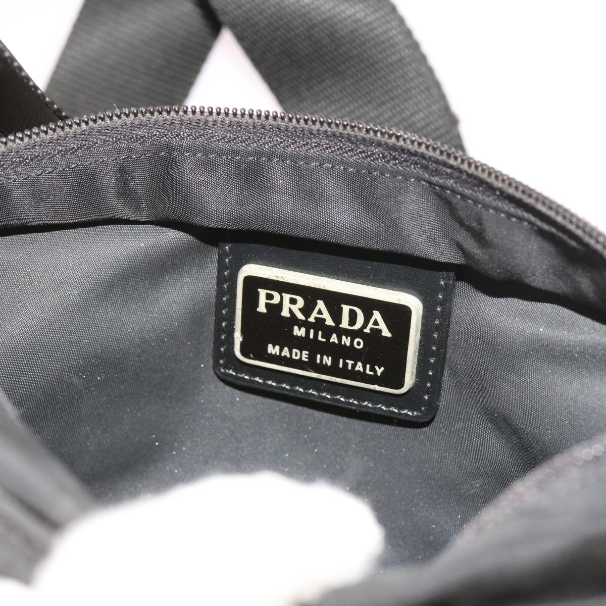 PRADA Shoulder Bag Nylon Black Auth ac2393