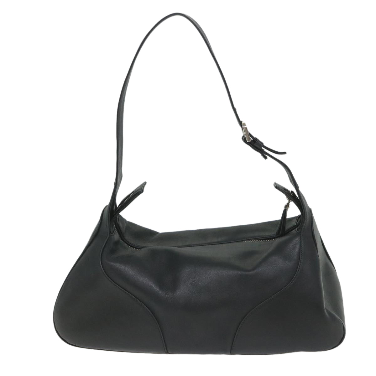BALLY Shoulder Bag Leather Black Auth ac2397 - 0