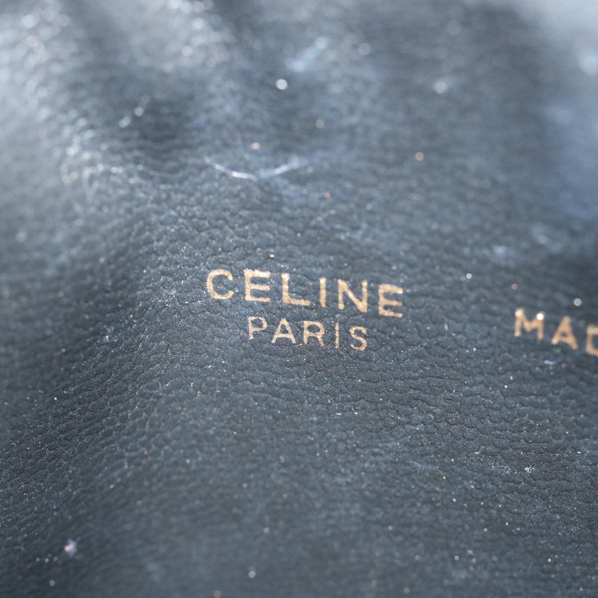 CELINE C Macadam Canvas Pouch Black Auth ac2399