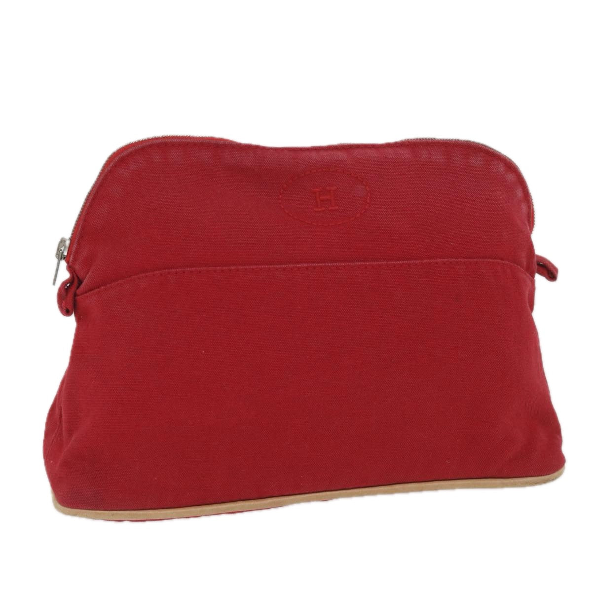 HERMES Bolide MM Pouch Canvas Red Auth ac2401