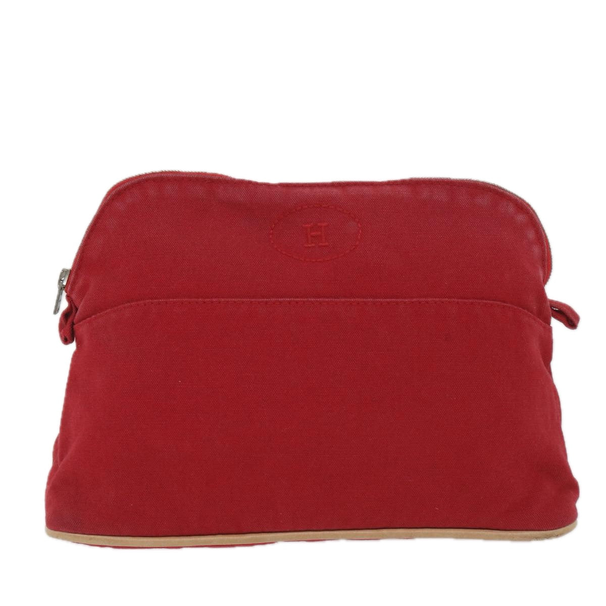 HERMES Bolide MM Pouch Canvas Red Auth ac2401