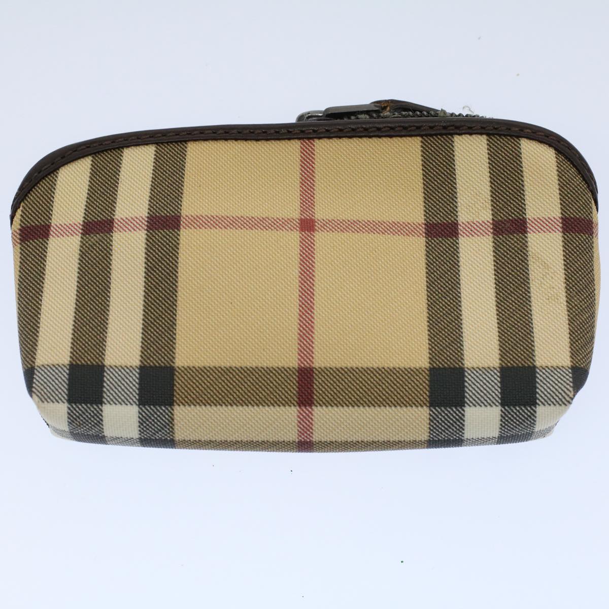 BURBERRY Nova Check Wallet PVC Leather 3Set Beige Black Auth ac2420