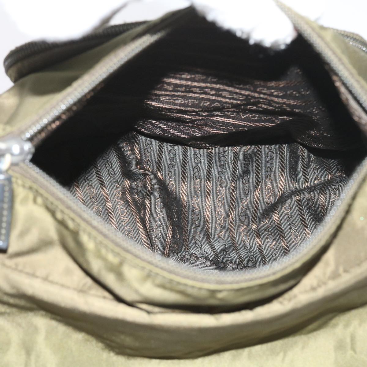 PRADA Shoulder Bag Nylon Khaki Auth ac2425