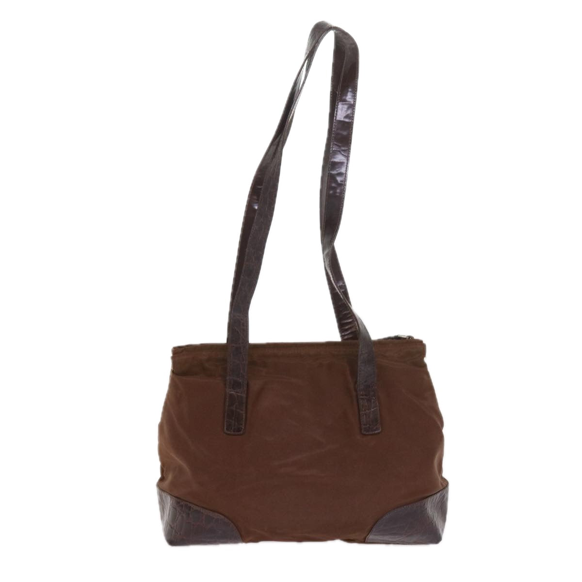 PRADA Shoulder Bag Nylon Brown Auth ac2435 - 0