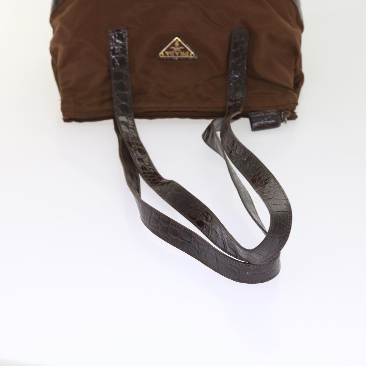 PRADA Shoulder Bag Nylon Brown Auth ac2435