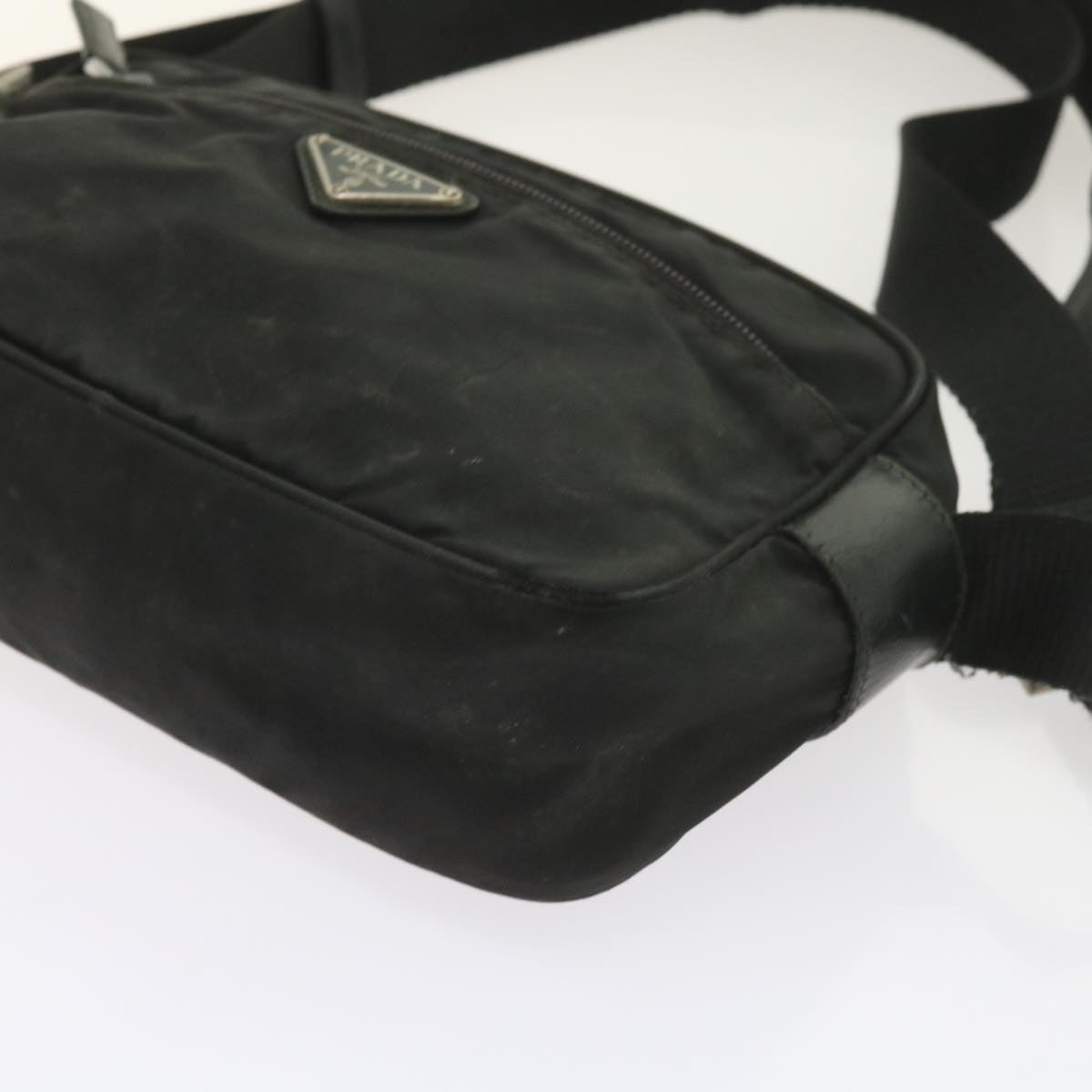 PRADA Shoulder Bag Nylon Black Auth ac2438