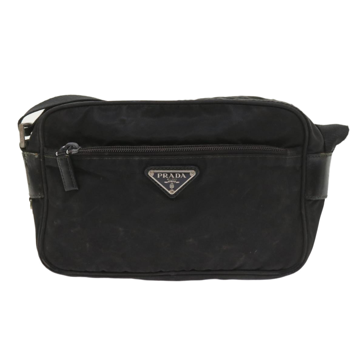 PRADA Shoulder Bag Nylon Black Auth ac2438