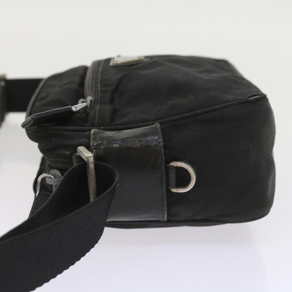 PRADA Shoulder Bag Nylon Black Auth ac2438