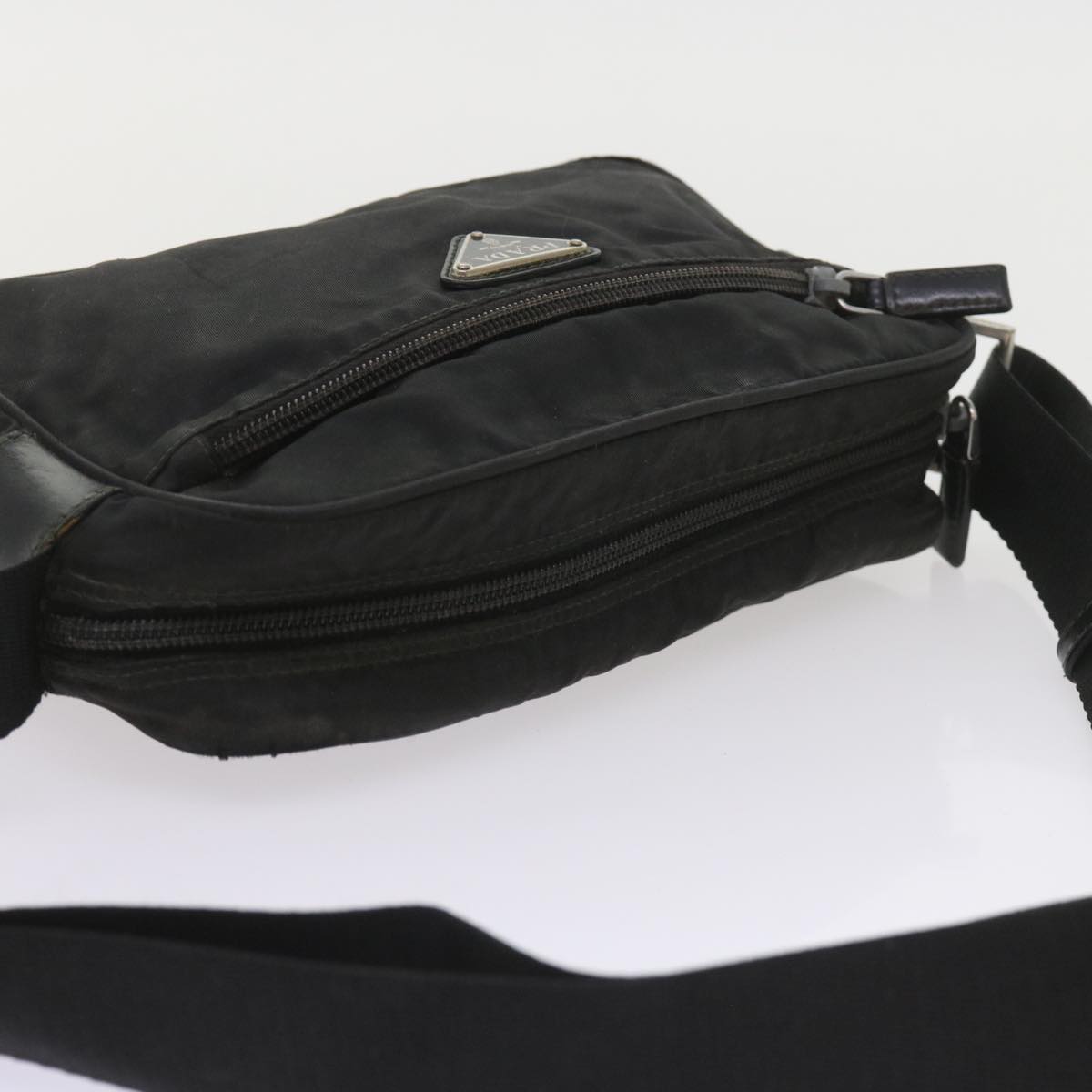 PRADA Shoulder Bag Nylon Black Auth ac2438