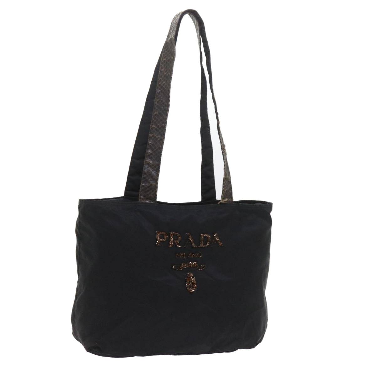 PRADA Shoulder Bag Nylon Black Auth ac2451