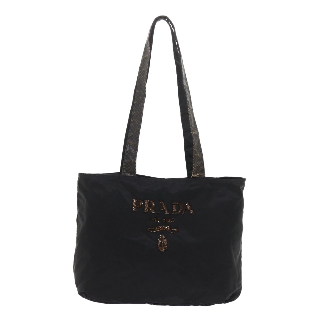 PRADA Shoulder Bag Nylon Black Auth ac2451