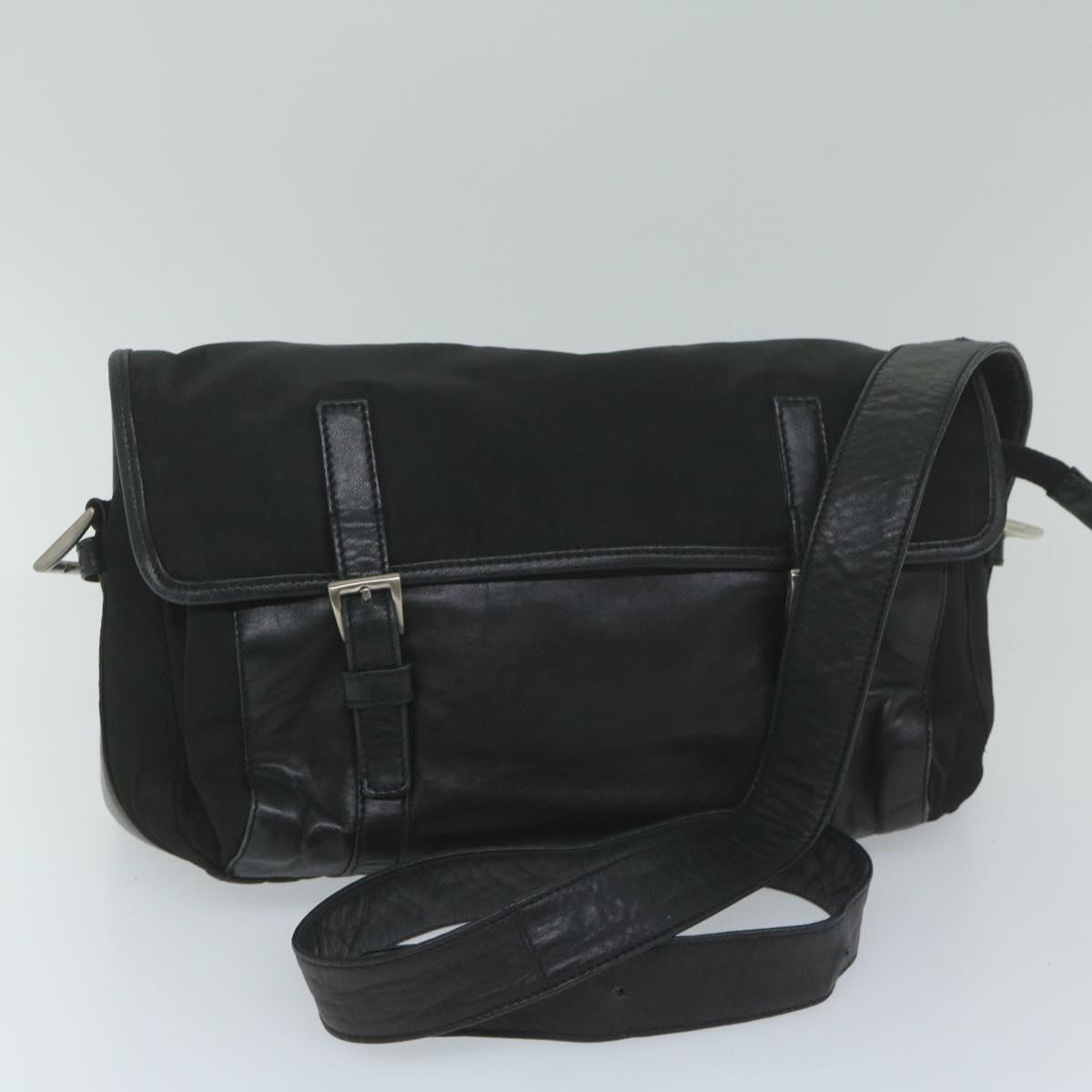 PRADA Shoulder Bag Nylon 2Set Black Auth ac2452