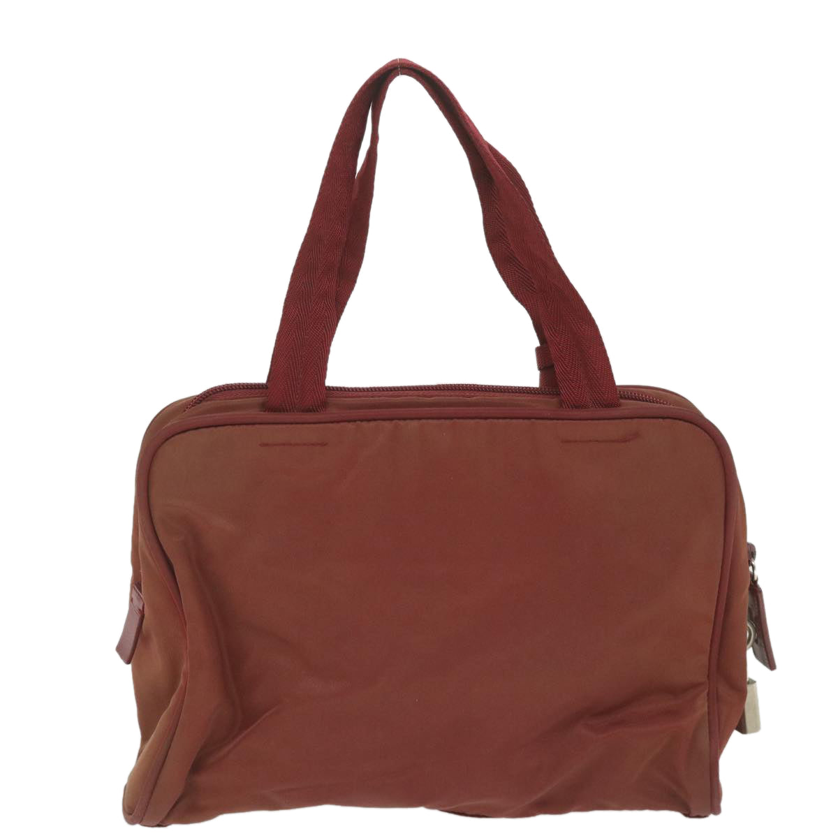 PRADA Hand Bag Nylon Red Auth ac2453 - 0