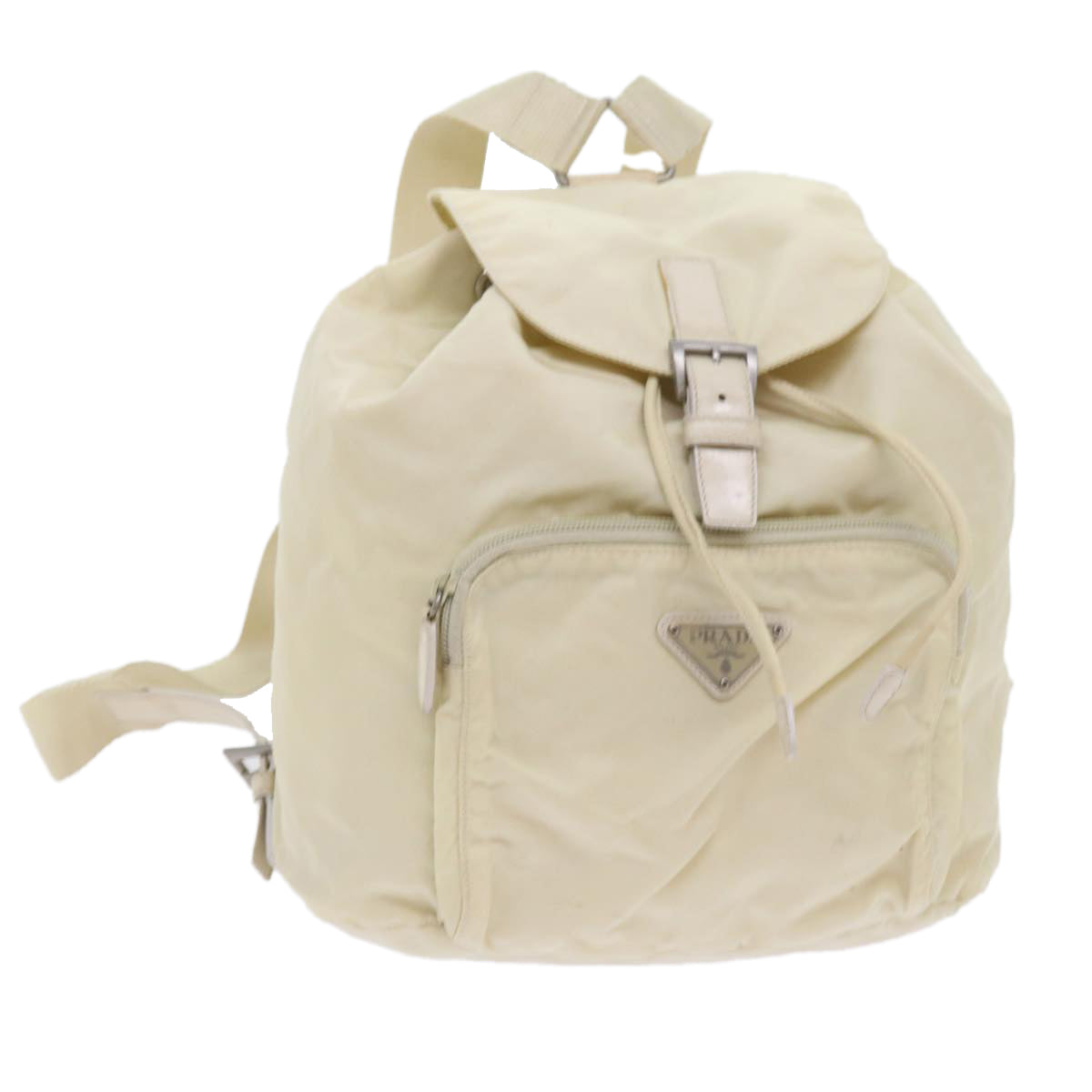 PRADA Backpack Nylon White Auth ac2454