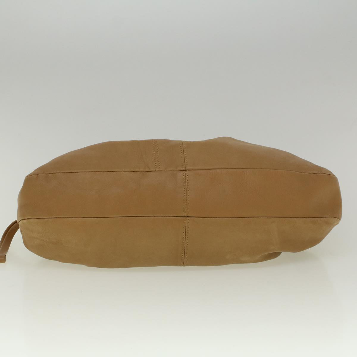 BALLY Shoulder Bag Leather Beige Auth ac2478