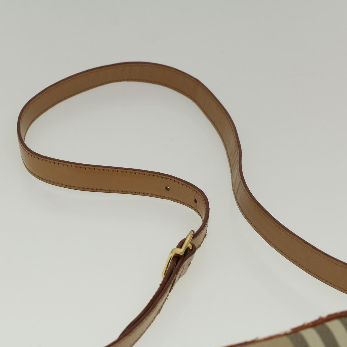 Burberrys Nova Check Shoulder Bag PVC Leather Beige Auth ac2479