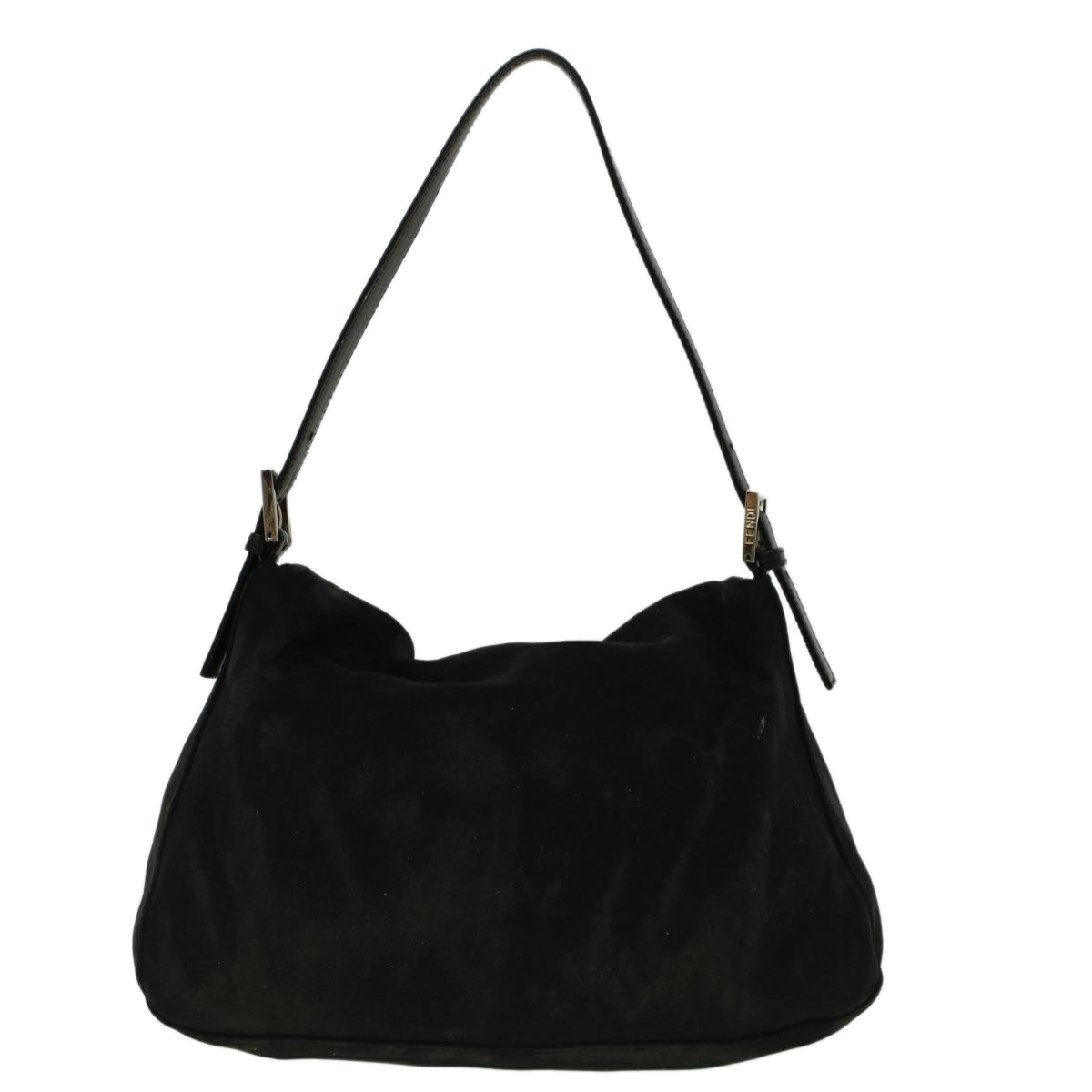 FENDI Mamma Baguette Shoulder Bag Nylon Black Auth ac2482