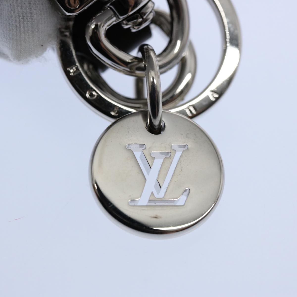 LOUIS VUITTON Monogram Porte Cles Slim Dragonne Key Ring M77165 LV Auth ac2506