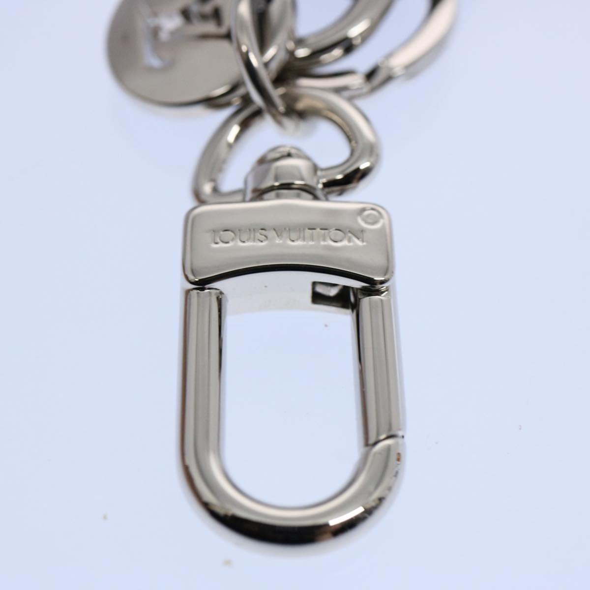 LOUIS VUITTON Monogram Porte Cles Slim Dragonne Key Ring M77165 LV Auth ac2506