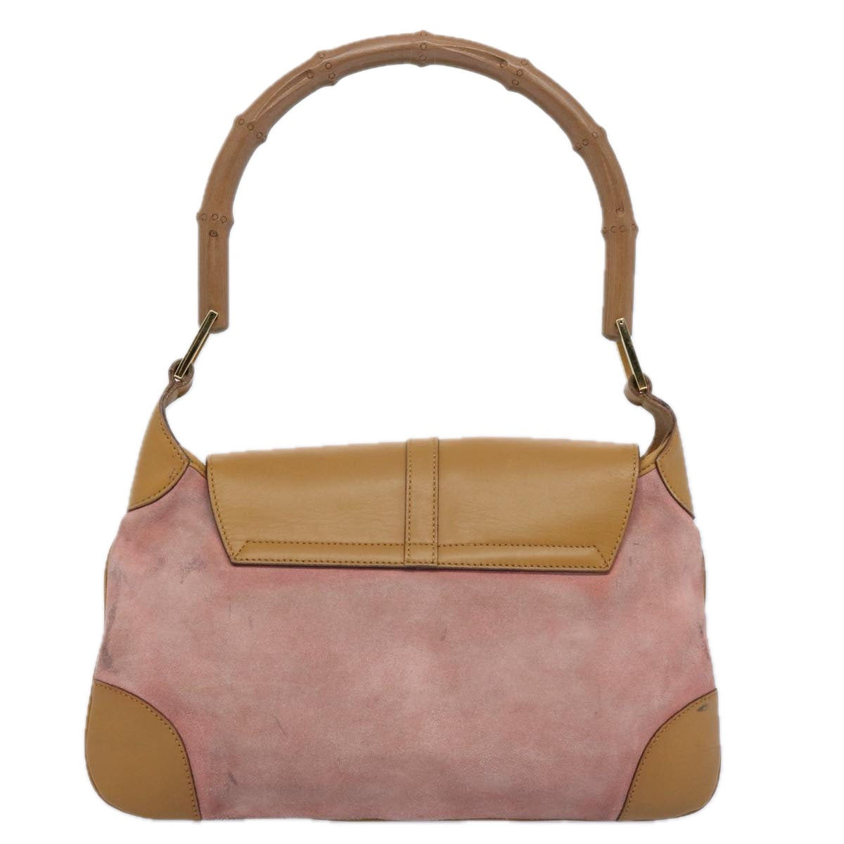 GUCCI Bamboo Jackie Shoulder Bag Suede Pink 001 4096 Auth ac2519