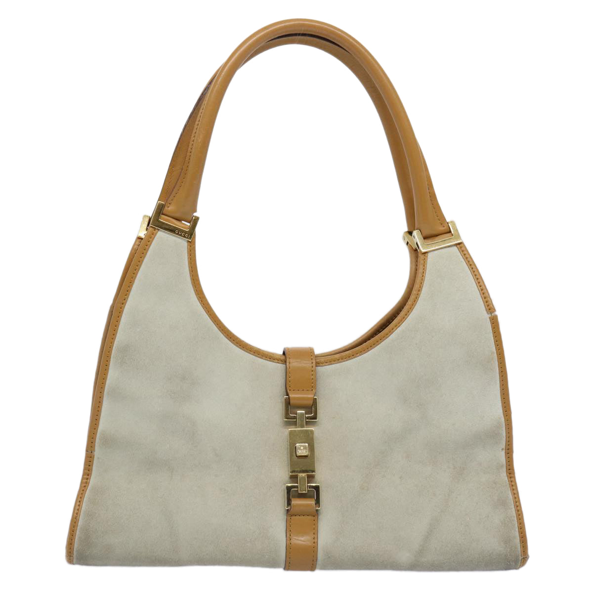 GUCCI Jackie Shoulder Bag Suede Gray 002 1067 Auth ac2522