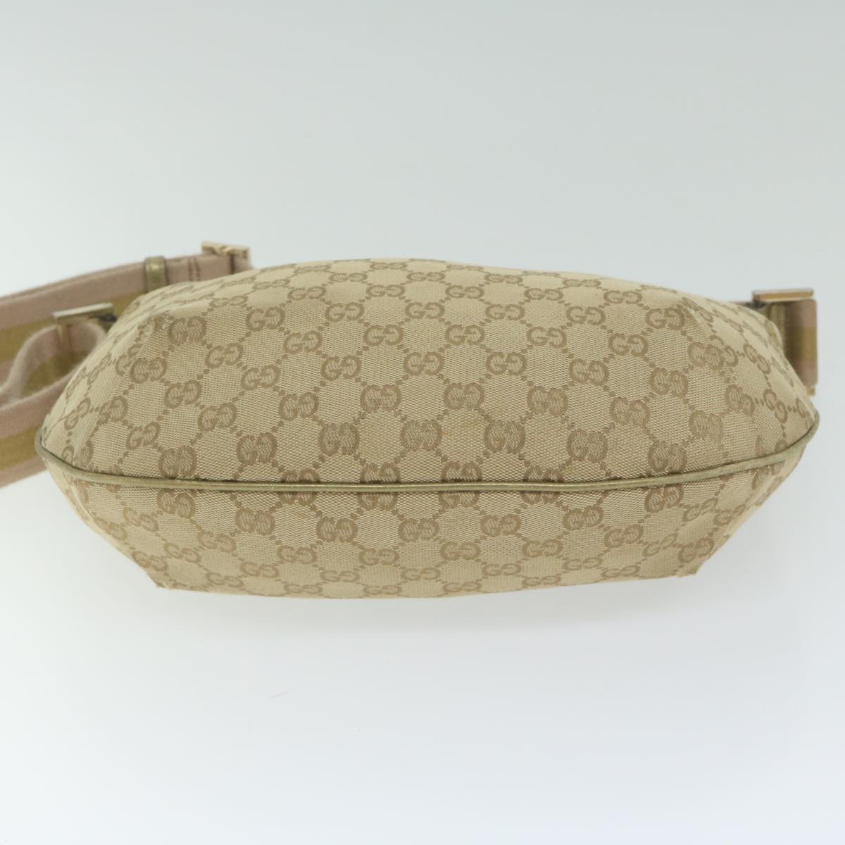 GUCCI GG Canvas Sherry Line Shoulder Bag Beige Gold pink 181092 Auth ac2524