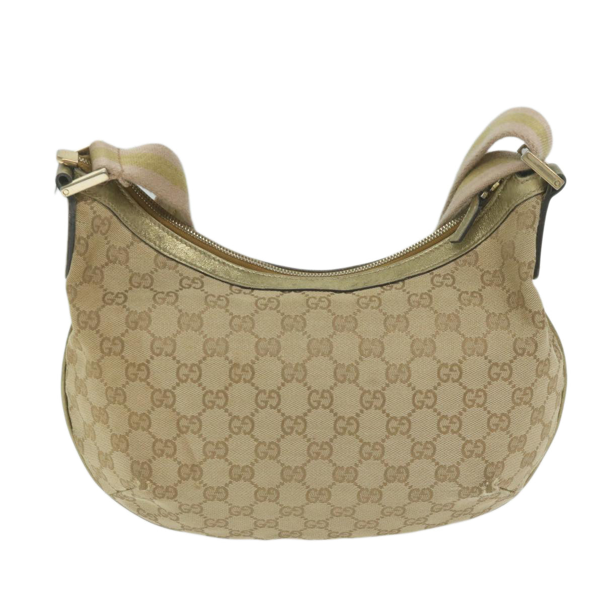 GUCCI GG Canvas Sherry Line Shoulder Bag Beige Gold pink 181092 Auth ac2524 - 0