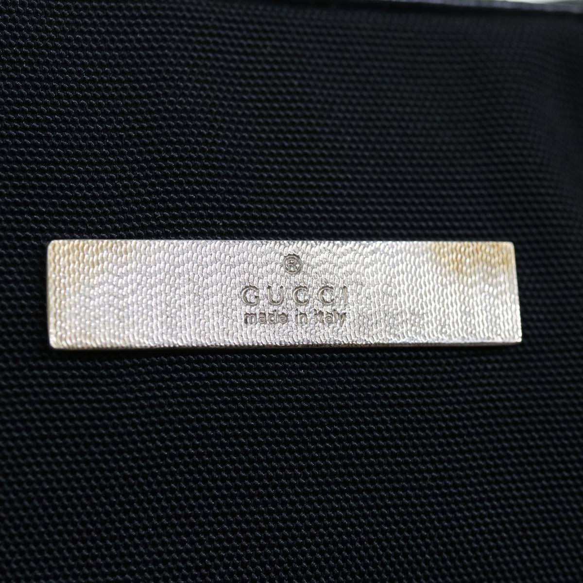 GUCCI Chain Shoulder Bag Nylon Black 002 1068 Auth ac2526