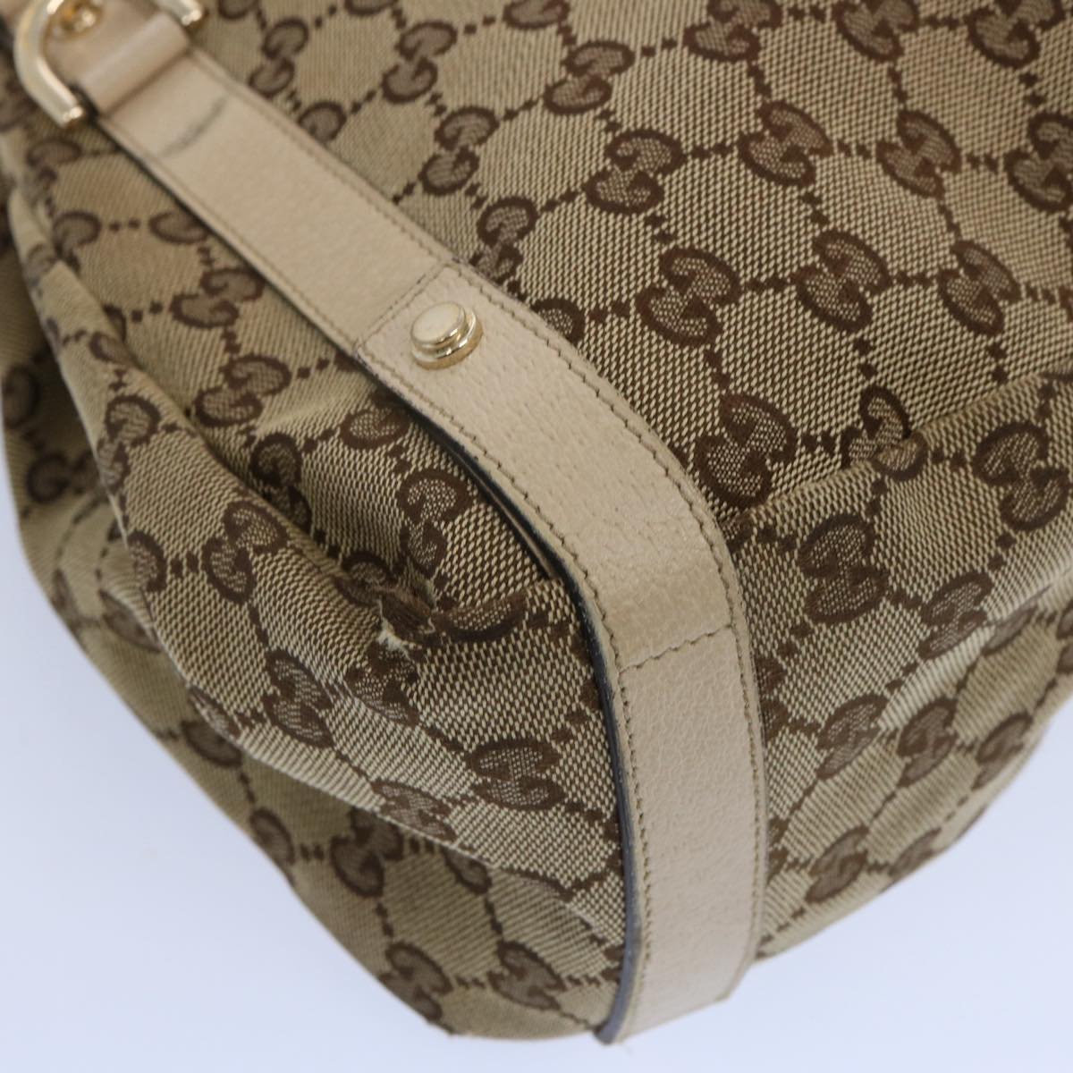 GUCCI GG Canvas Shoulder Bag Beige 130736 Auth ac2561