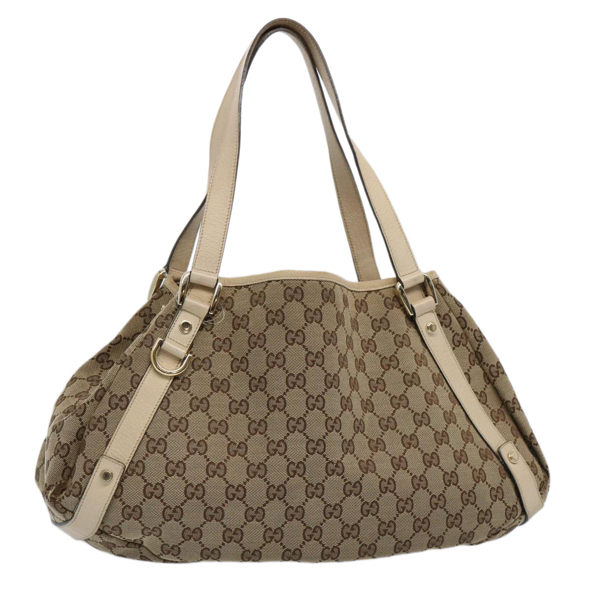 GUCCI GG Canvas Shoulder Bag Beige 130736 Auth ac2561