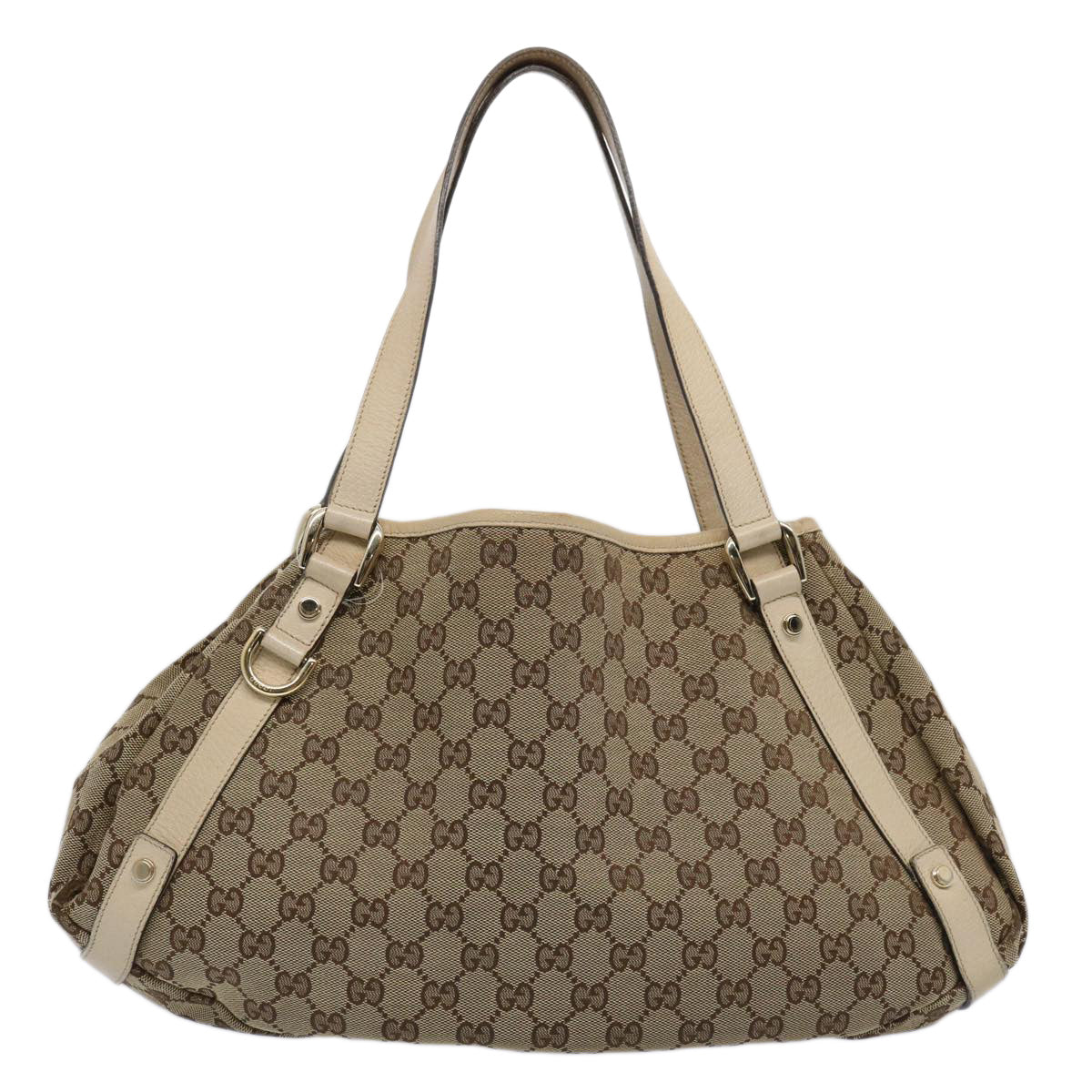 GUCCI GG Canvas Shoulder Bag Beige 130736 Auth ac2561