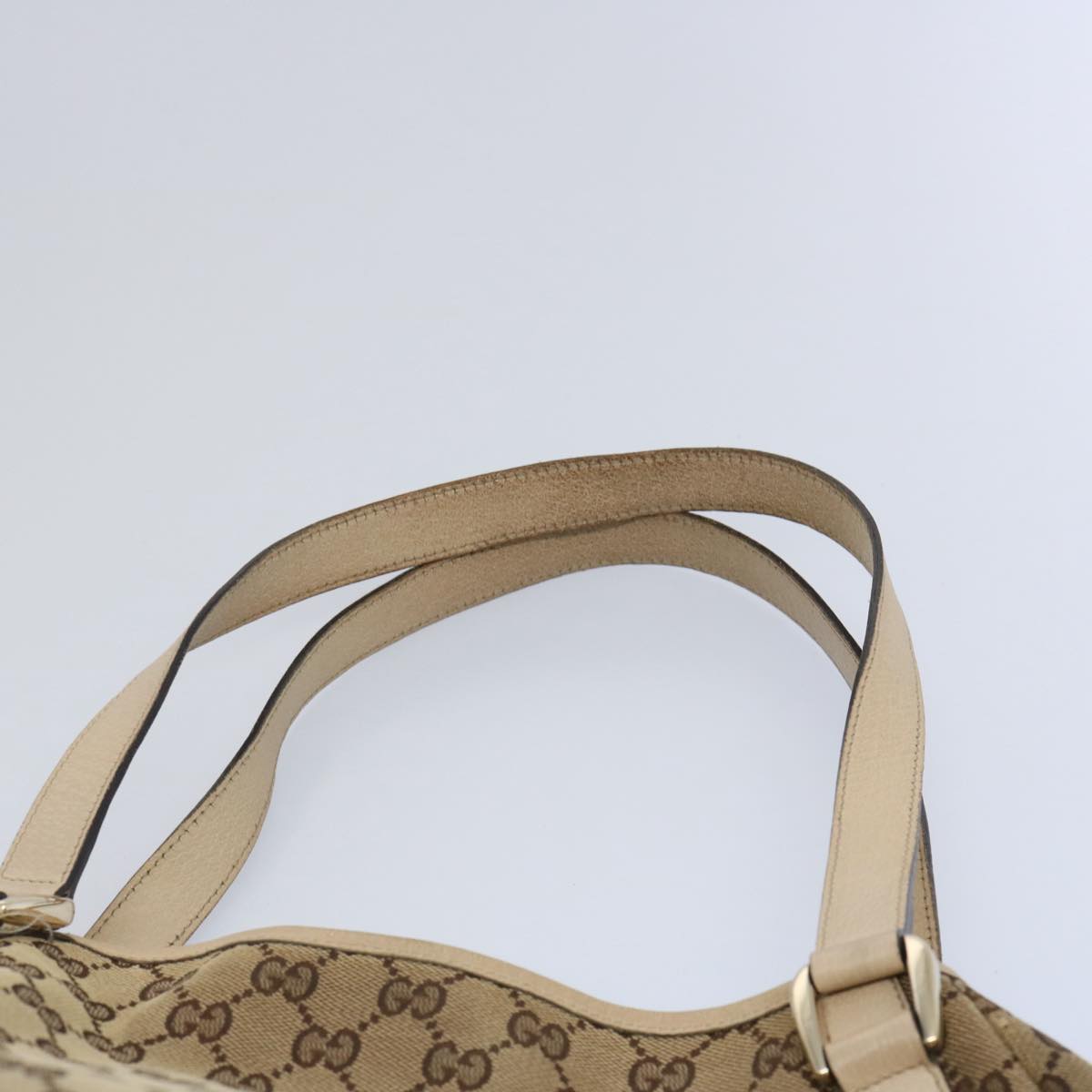 GUCCI GG Canvas Shoulder Bag Beige 130736 Auth ac2561