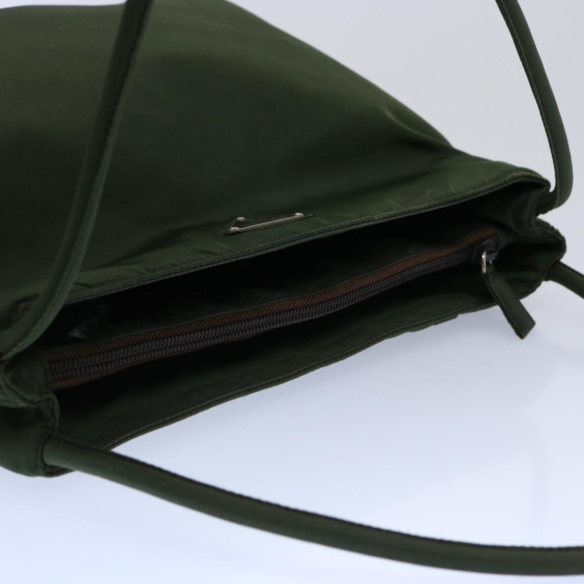 PRADA Shoulder Bag Nylon Khaki Auth ac2571