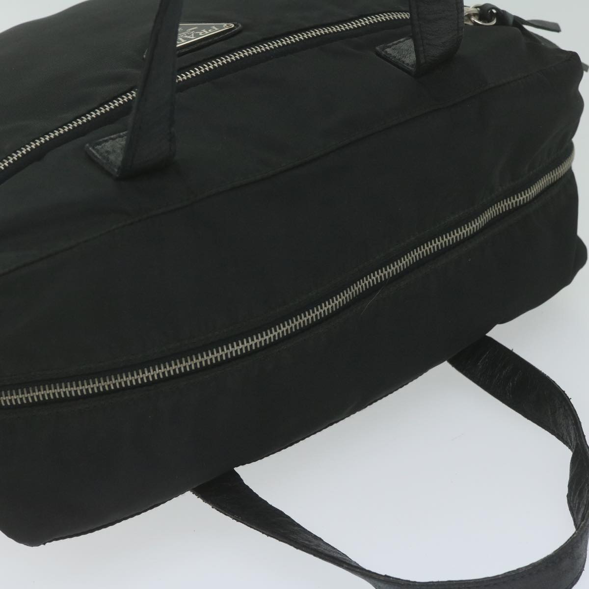 PRADA Hand Bag Nylon Black Auth ac2572