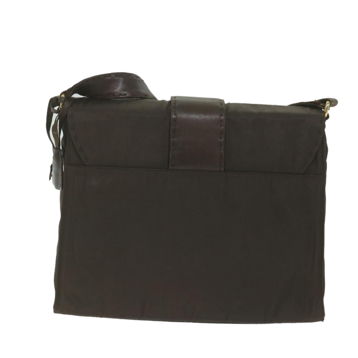 PRADA Shoulder Bag Nylon Brown Auth ac2574