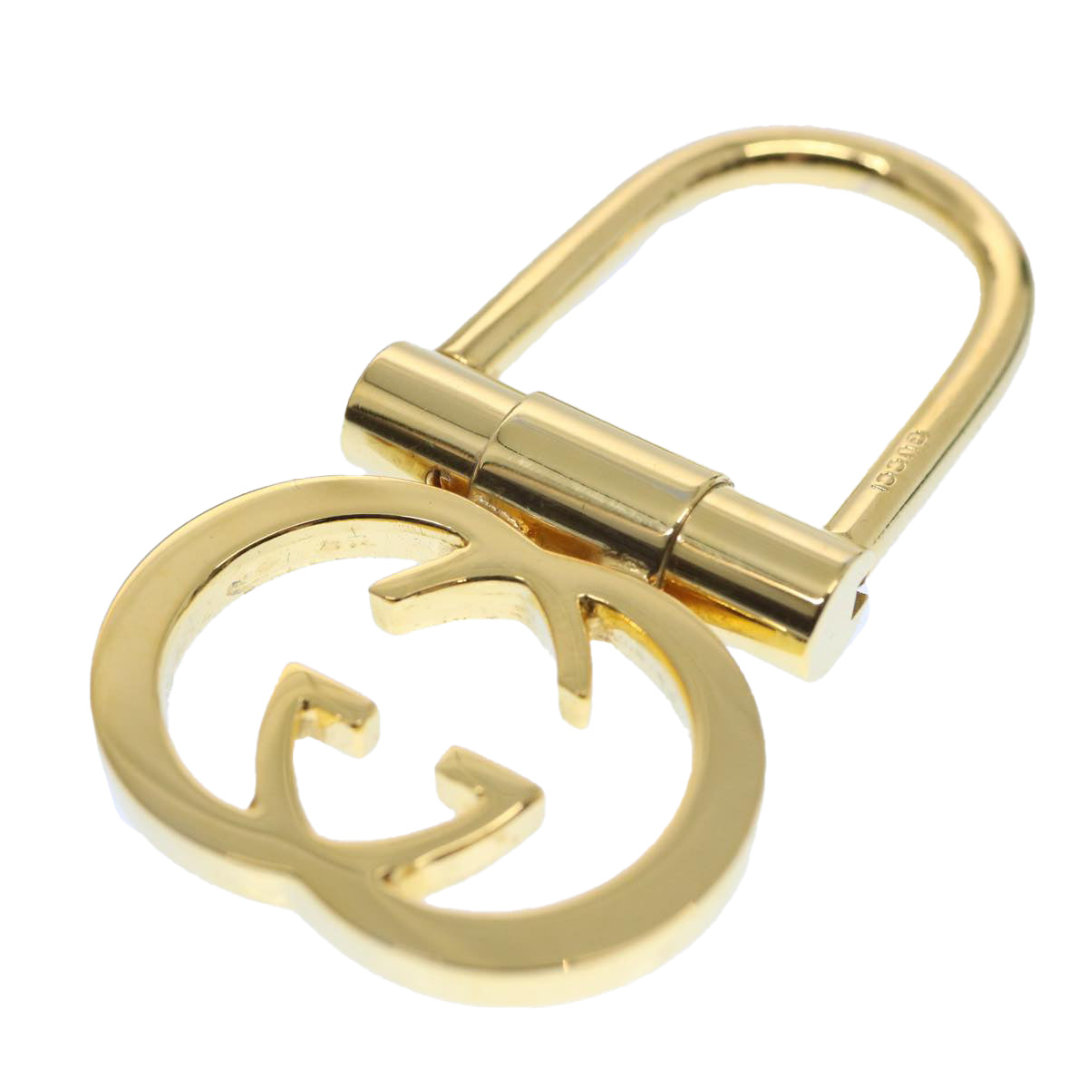 GUCCI Interlocking Key Ring metal Gold Tone Auth ac2581 - 0