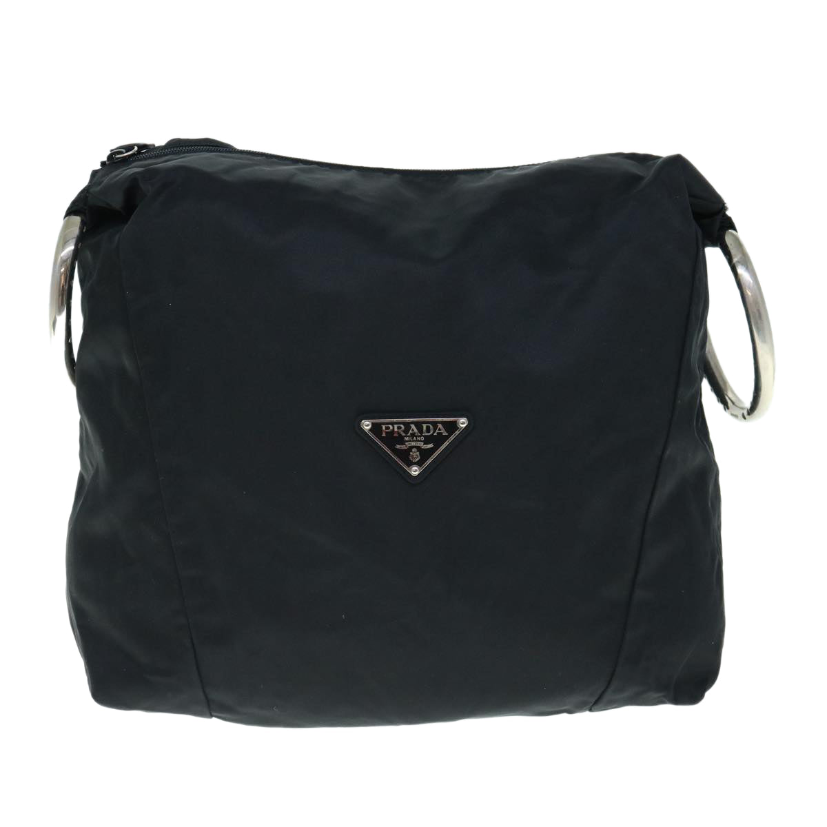 PRADA Hand Bag Nylon Black Auth ac2589