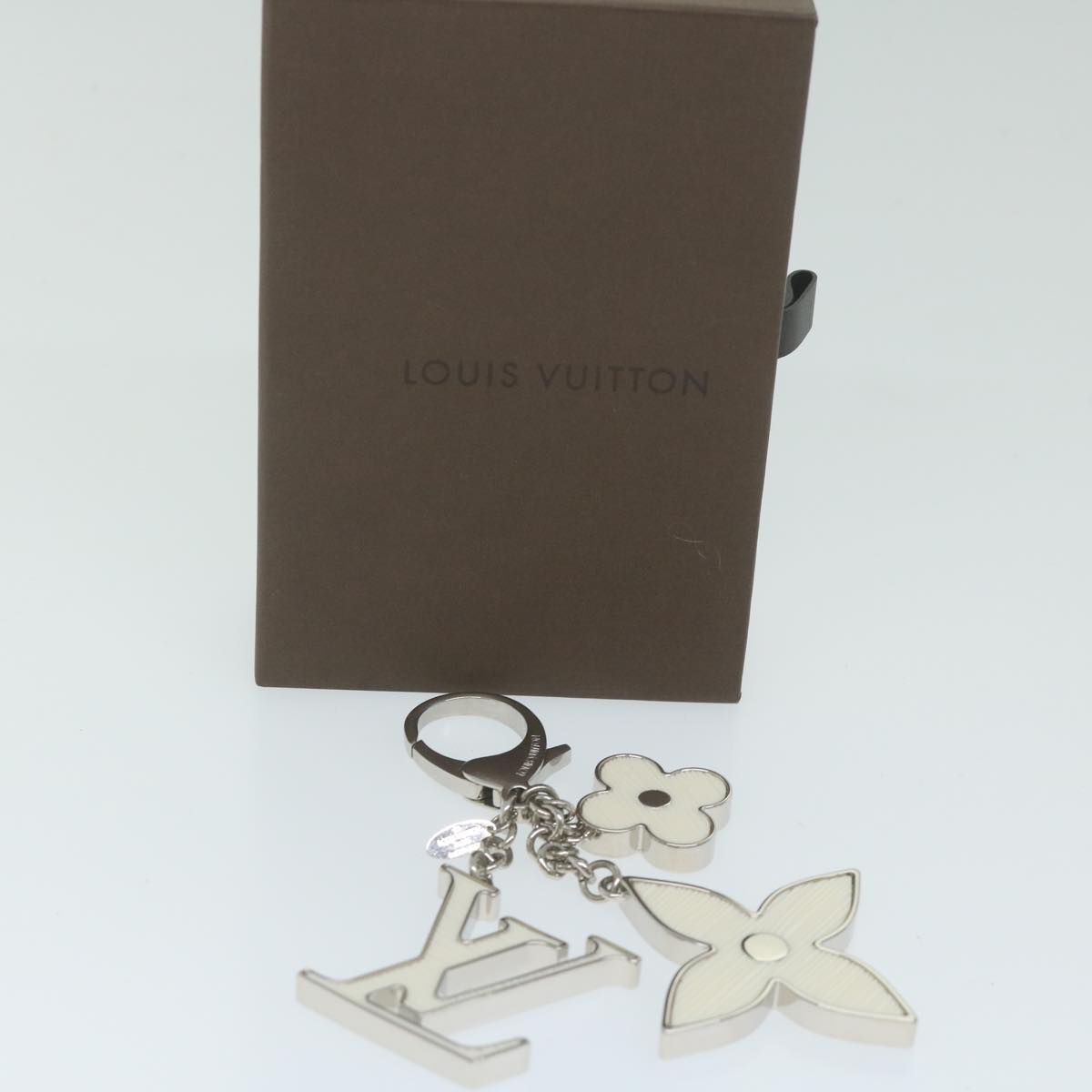 LOUIS VUITTON Bijoux Sac Fleur De Epie Key Holder White M65085 LV Auth ac2592