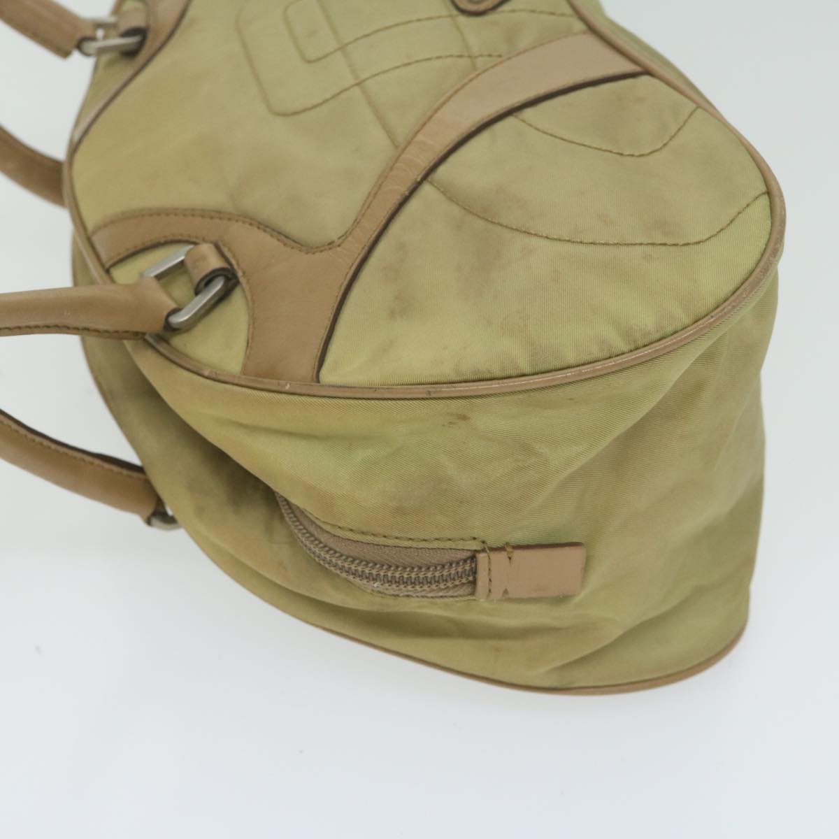 PRADA Hand Bag Nylon Beige Auth ac2600
