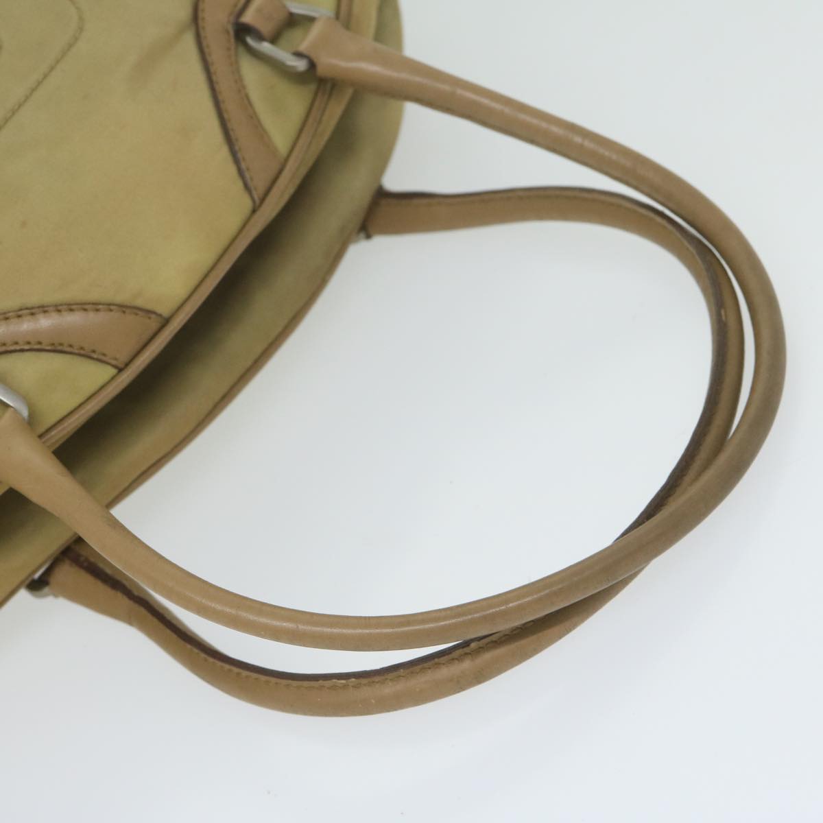 PRADA Hand Bag Nylon Beige Auth ac2600