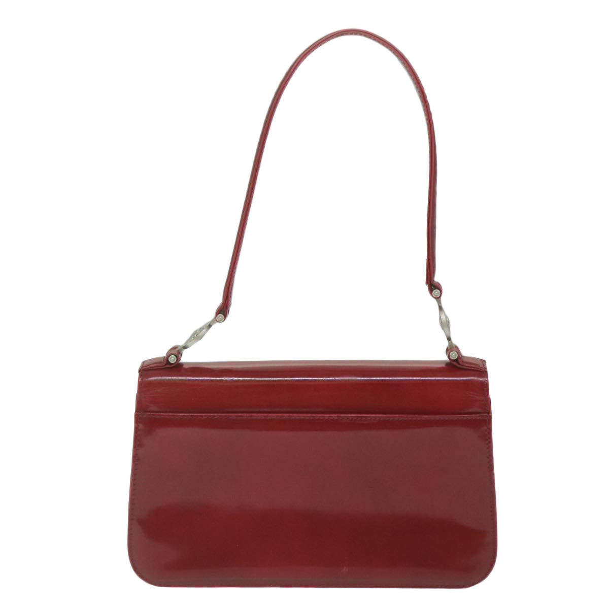 VERSACE Shoulder Bag Leather Red Auth ac2601 - 0