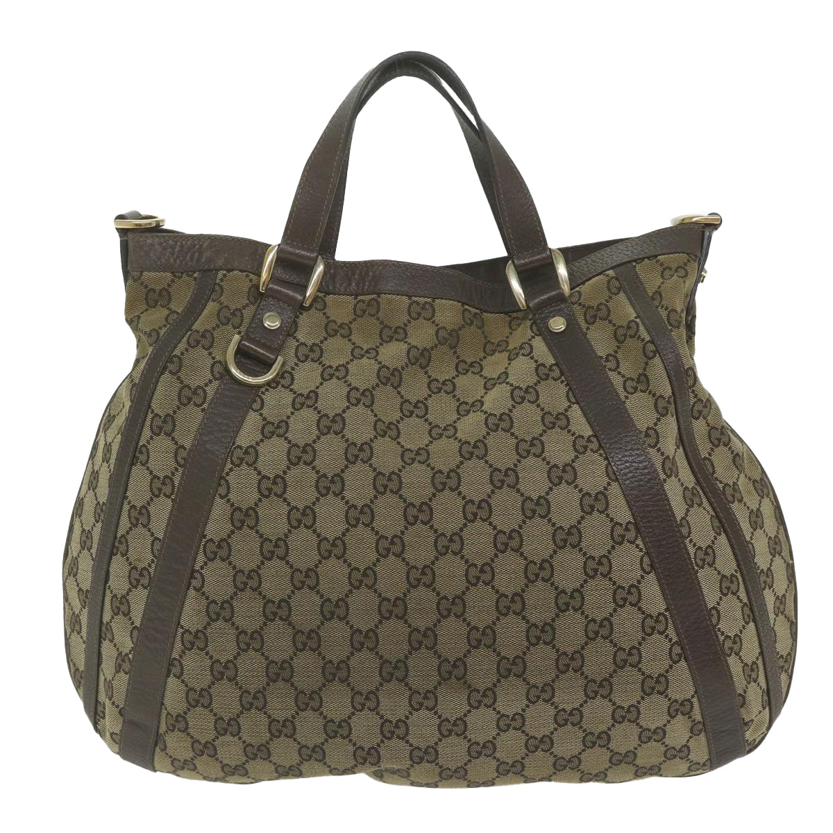 GUCCI GG Canvas Shoulder Bag Beige 130734 Auth ac2603