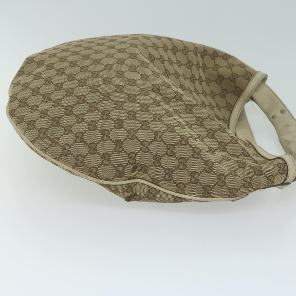 GUCCI GG Canvas Shoulder Bag Beige 211944 Auth ac2610